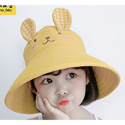KIDS Sun Protection Hat Rabbit Yellow