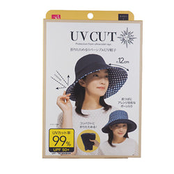 SUN FAMILY Sun Reversible Protection Hat (Navy Gingham Check)