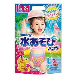 UNICHARM Moony Water Play Pants Diaper Girl Pokemen 9-14KG L 3pcs
