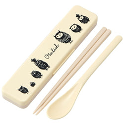 SKATER Spoon Chopsticks Set Owl