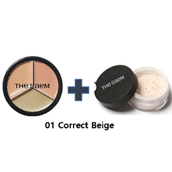 THE SAEM Cover Perfection Triple Pot Concealer Set 01 Correct Beige