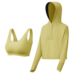BENEUNDER -- Sun Protection Quick-dry Top Set Olive Yellow M