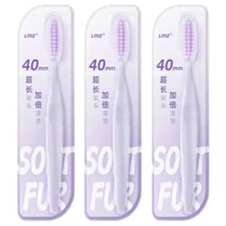 LMZ Soft Fur Toothbrush Purple 3pcs