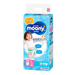 UNICHARM Moony Diaper For Girl L 44pcs