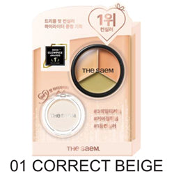 THE SAEM !! Cover Perfection Triple Pot Concealer & Highlighter Set 01 Correct Beige